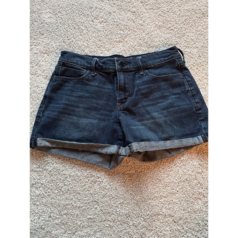 Abercrombie & Fitch Denim Jean Shorts Womens Size 4 Waist 24" Blue Cuffed